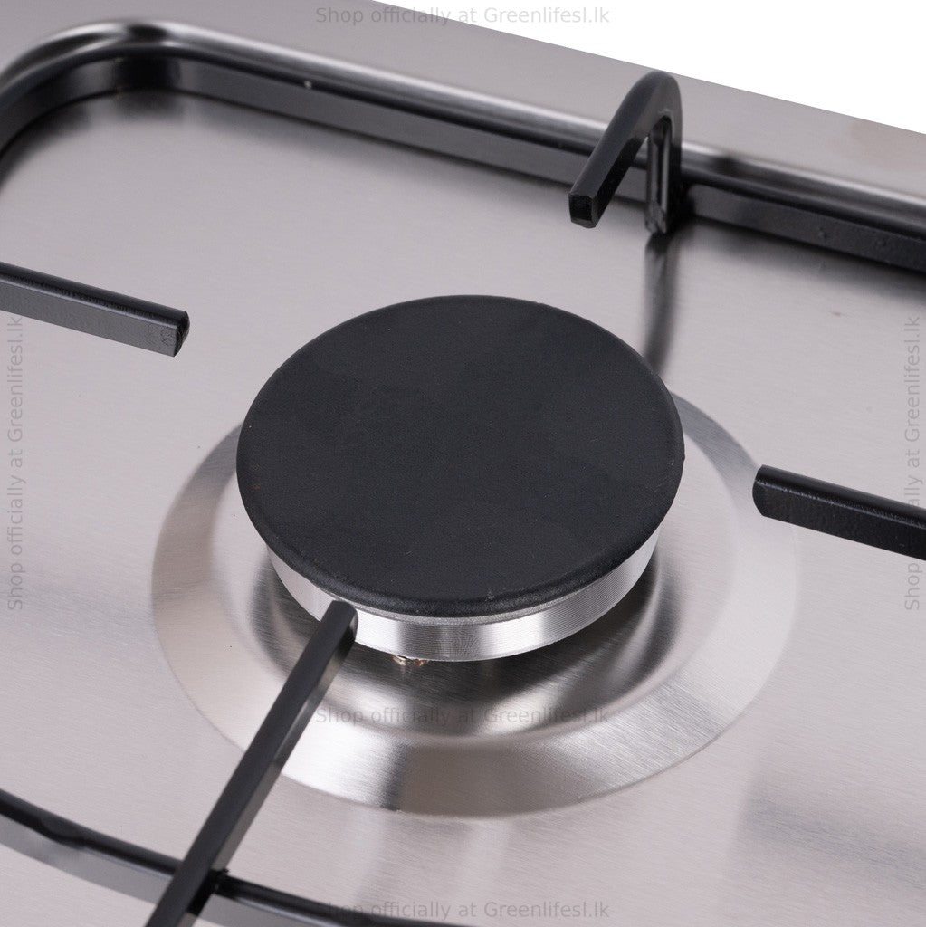 Green Life 4-burner stainless steel gas hob large burner and pan support close-up