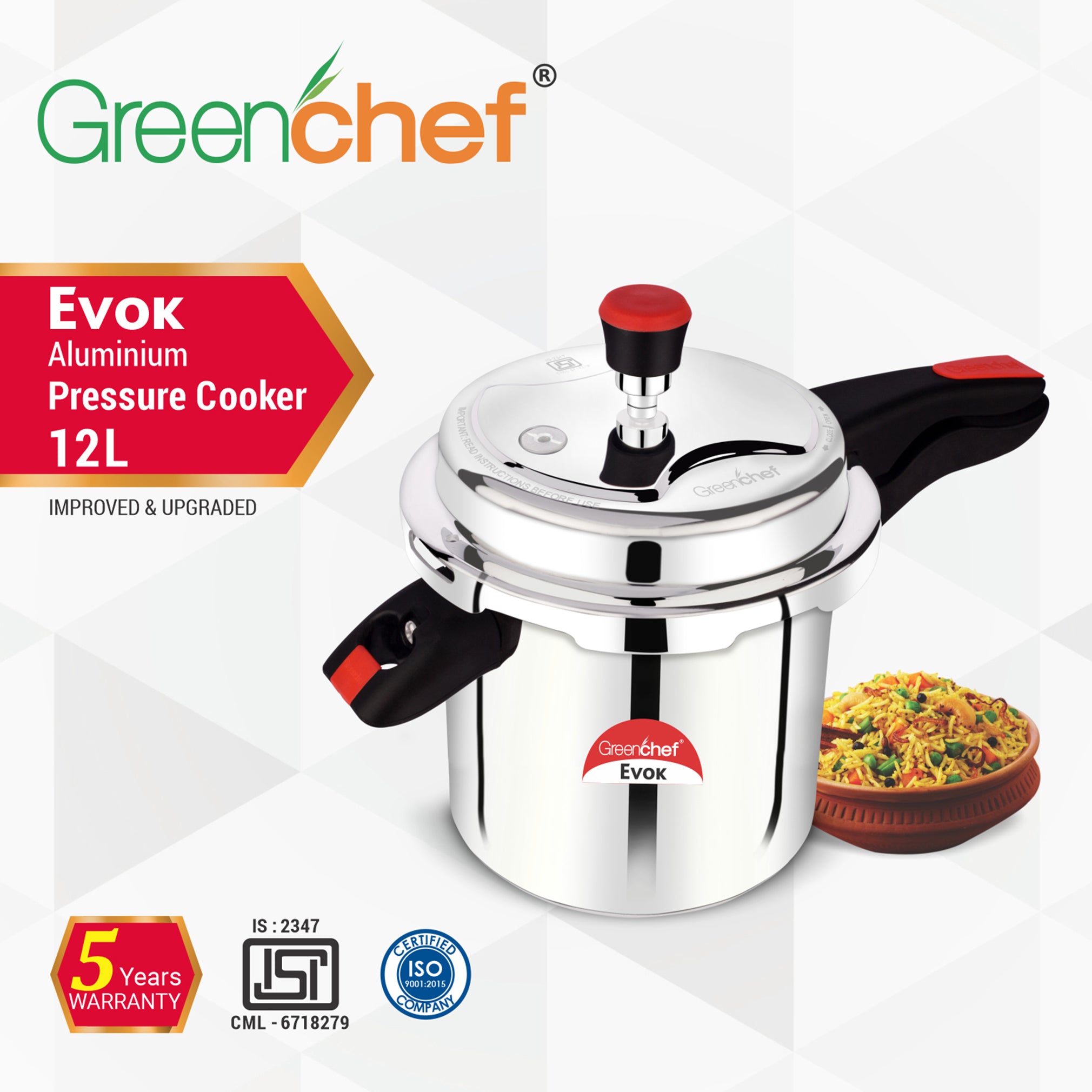 GreenChef cooker 12 litre Evok Sri Lanka - premium commercial pressure cooker by authorized importer Greenlifesl.lk