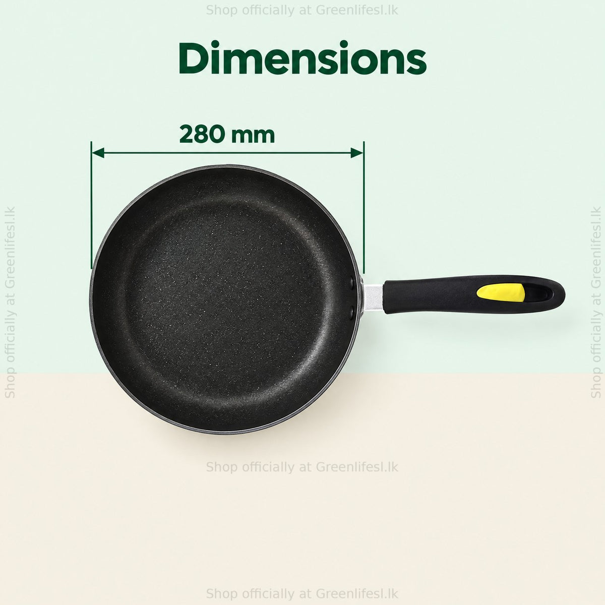 GreenChef Evok 280mm non-stick fry pan dimensions, 280 mm across