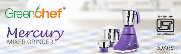GreenChef Mercury mixer grinder 1HP 3 jars Sri Lanka - premium kitchen appliance by authorized importer Greenlifesl.lk