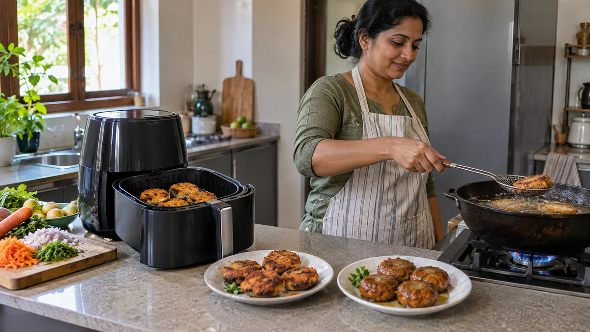 Air fryer vs deep frying, Sri Lankan home kitchen scene