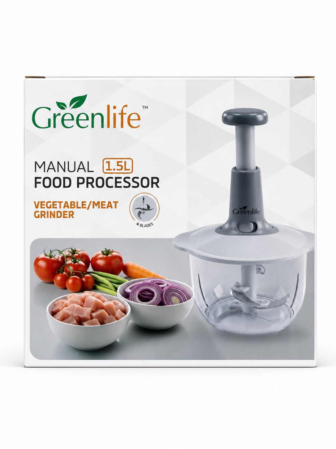 Greenlife 1.5L Manual Food Processor Vegetable Meat Grinder Pull Chopper Sri Lanka
