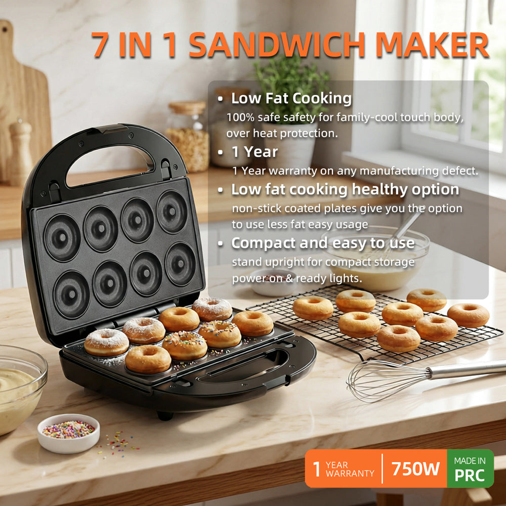 Making 8 fresh donuts at home using the Greenlife 7-in-1 donut maker machine.