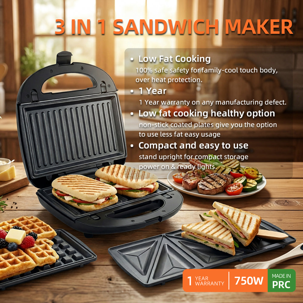 Healthy low-fat cooking with the Greenlife non-stick grill plate for panini and meat.