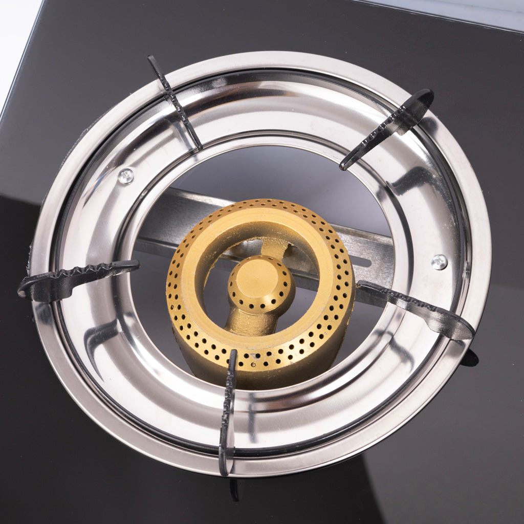 Green Life Glass Top Gas Stove Full View - Modern Kitchen Appliance for Sri Lankan Homes

