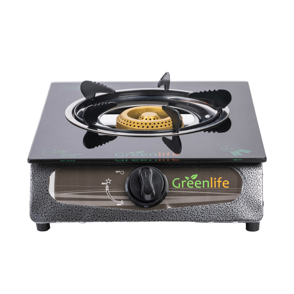 Green Life Single Burner Glass Top Gas Stove - Premium Design with Tempered Glass Surface - Sri Lanka
