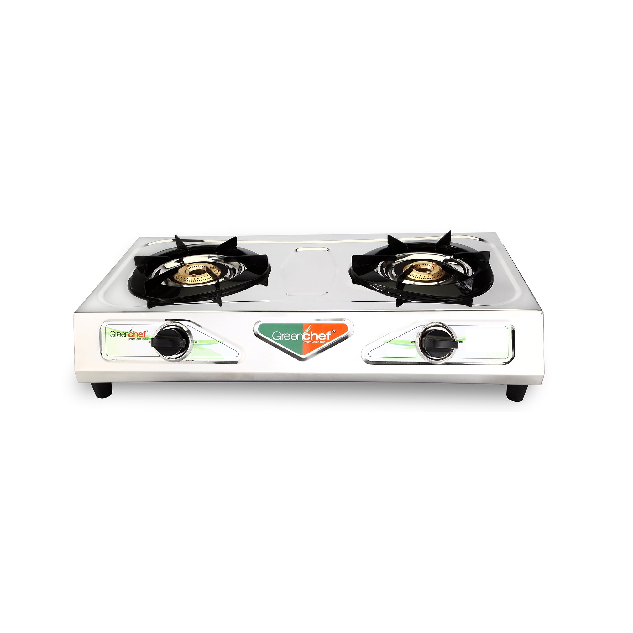 full design of GreenChef Chandini 2 burner auto ignition LPG stove 