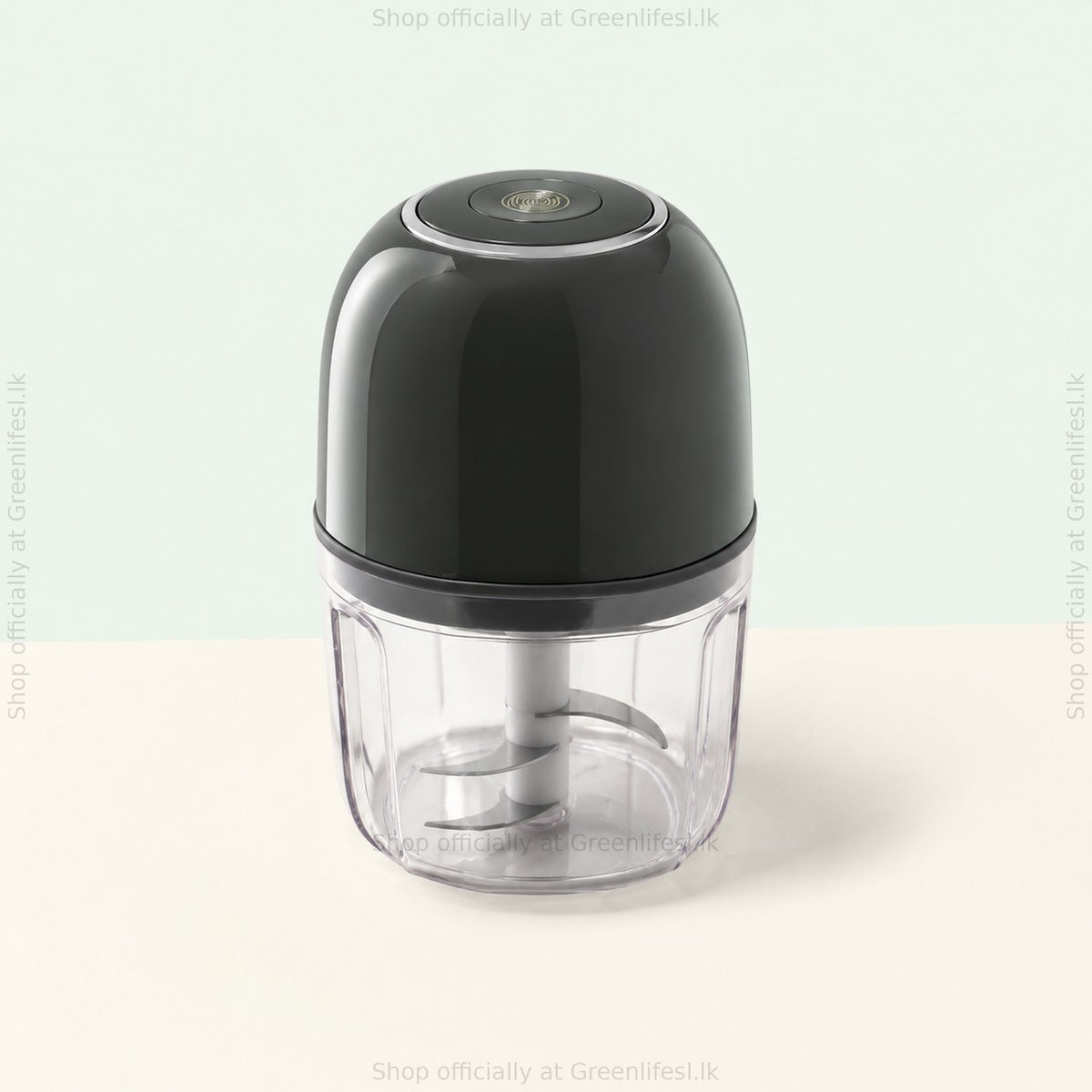 GreenChef Chopster wireless mini chopper 350ml from a raised angle, showing the top button