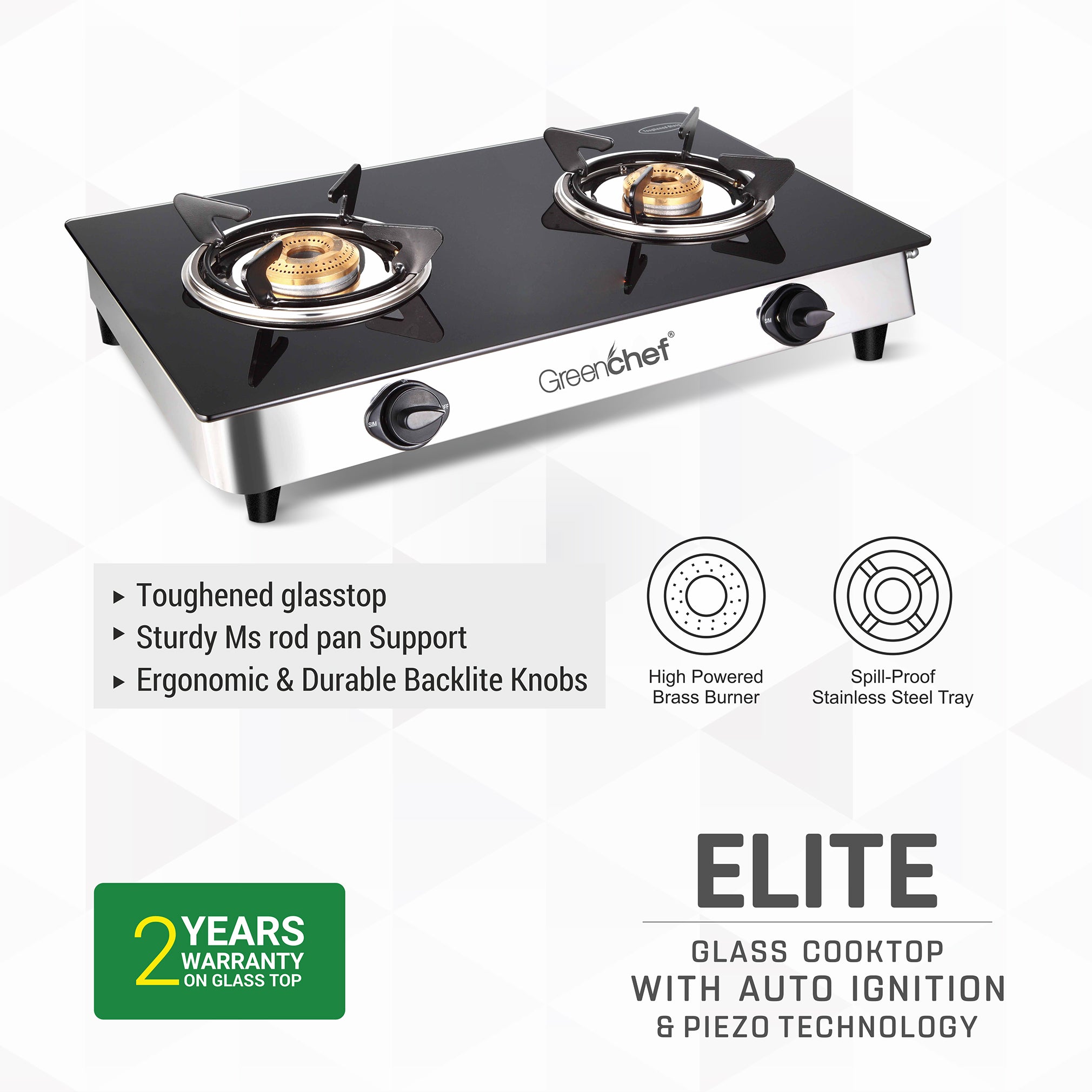 Auto ignition control panel on GreenChef Elite - best gas stove Colombo kitchens trust
