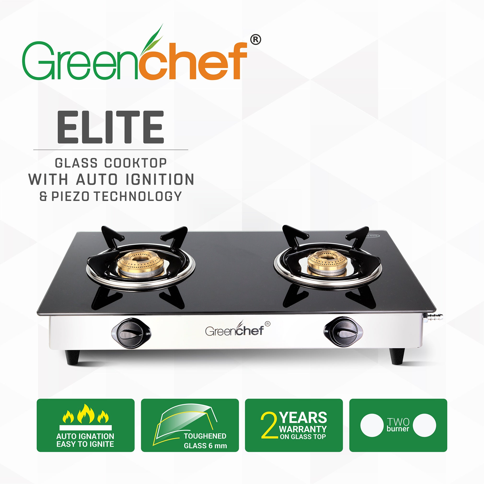 Stainless steel gas stove for daily use - GreenChef Elite from authorized importer Sri Lanka