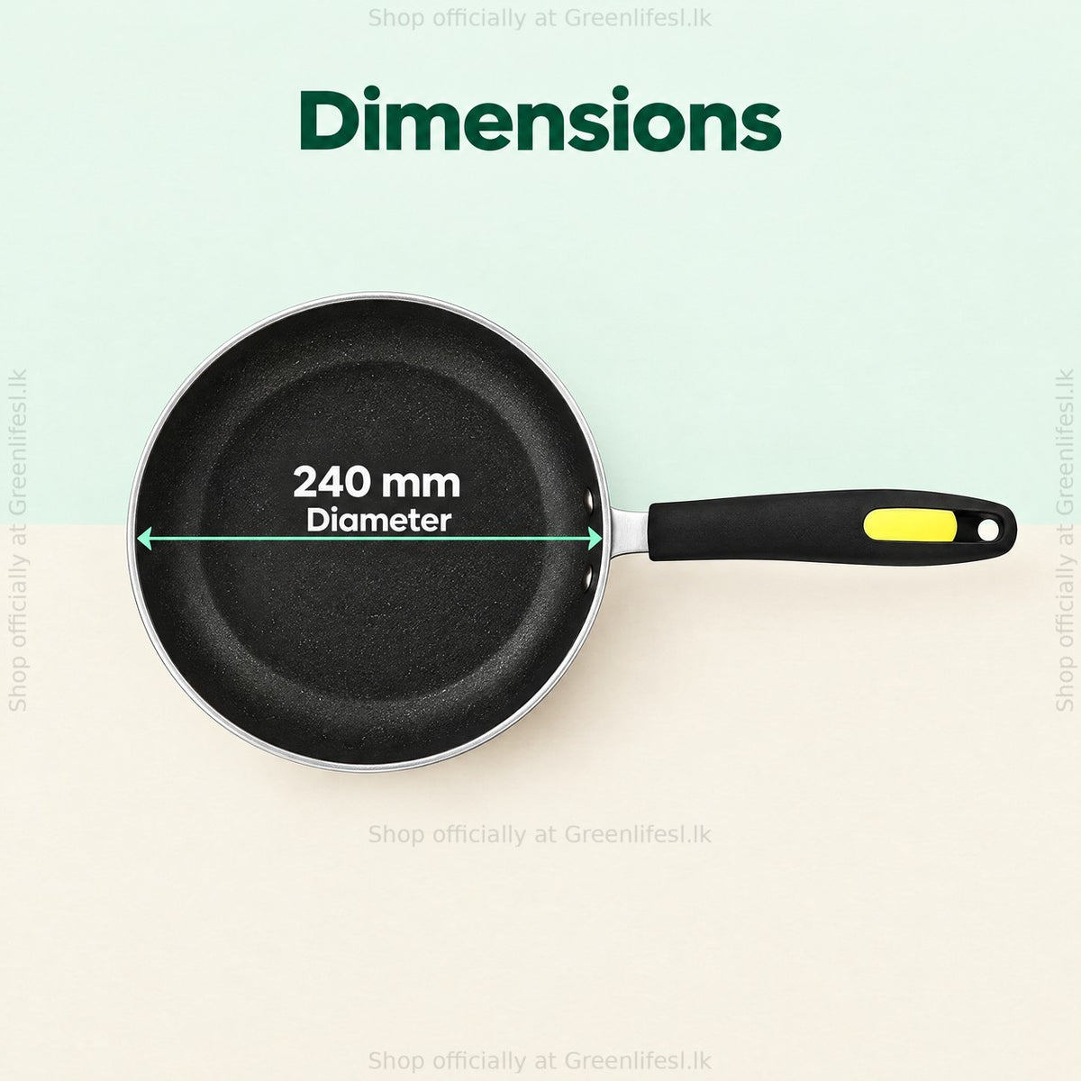 GreenChef Evok 240mm non-stick fry pan dimensions, 240 mm diameter