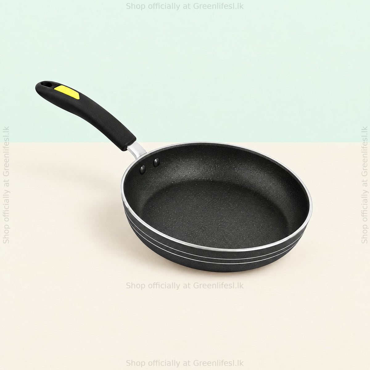 GreenChef Evok 240mm non-stick fry pan from the front showing the speckled non-stick interior