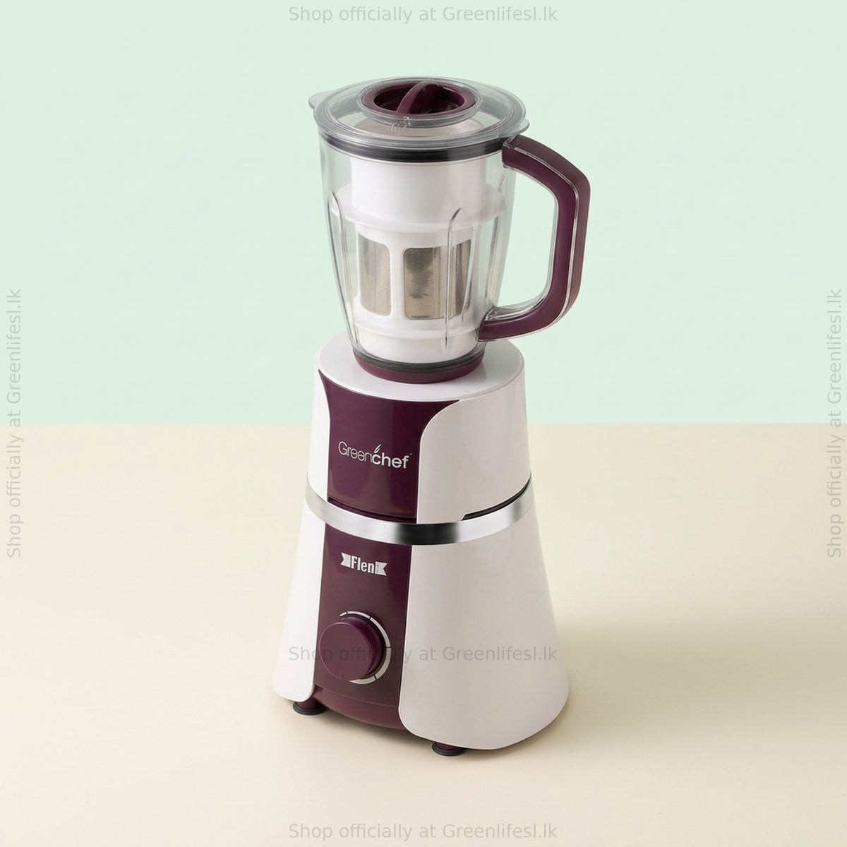 GreenChef Flen Plus 1HP mixer grinder with the clear juicer jar fitted