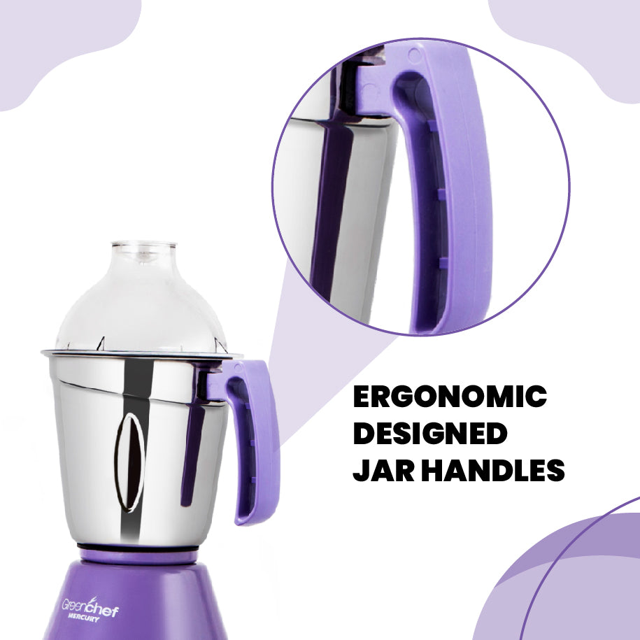Premium stainless steel spice grinding jar of GreenChef Mercury mixer grinder - specialized grinding for Sri Lankan spices