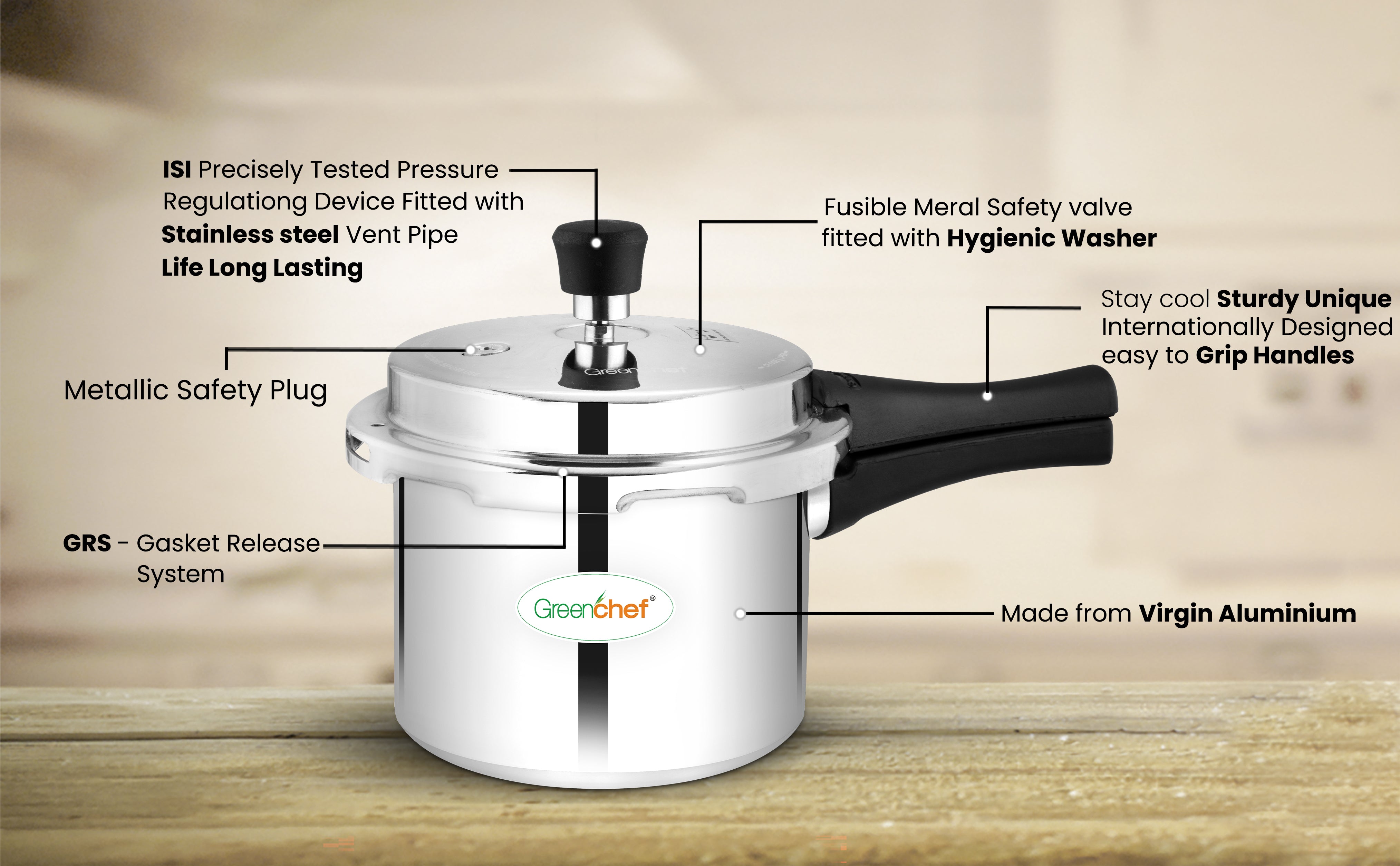 Compact 3L capacity of GreenChef Namo cooker - perfect for small families and couples in Sri Lanka