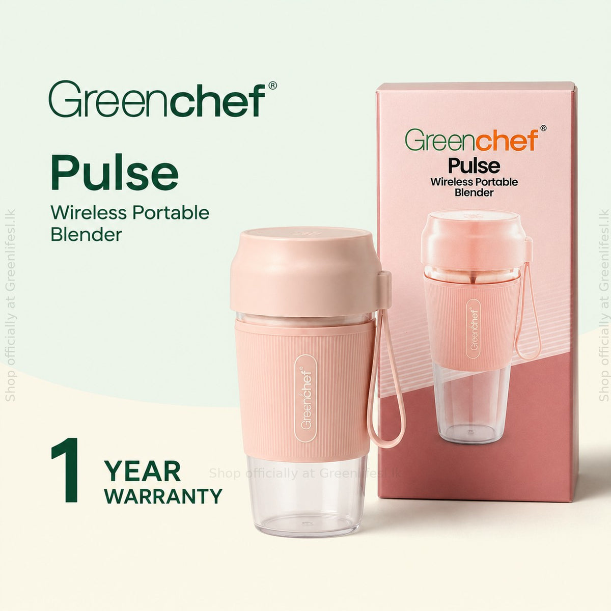 GreenChef Pulse wireless portable blender 300ml with retail box and 1 year warranty