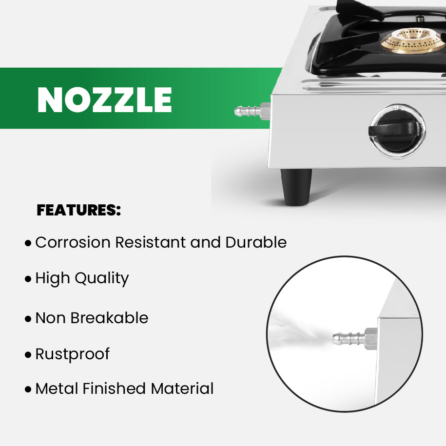 Nozzle feature on GreenChef SB Fiesta LPG stove - precise flame control for Sri Lankan cooking