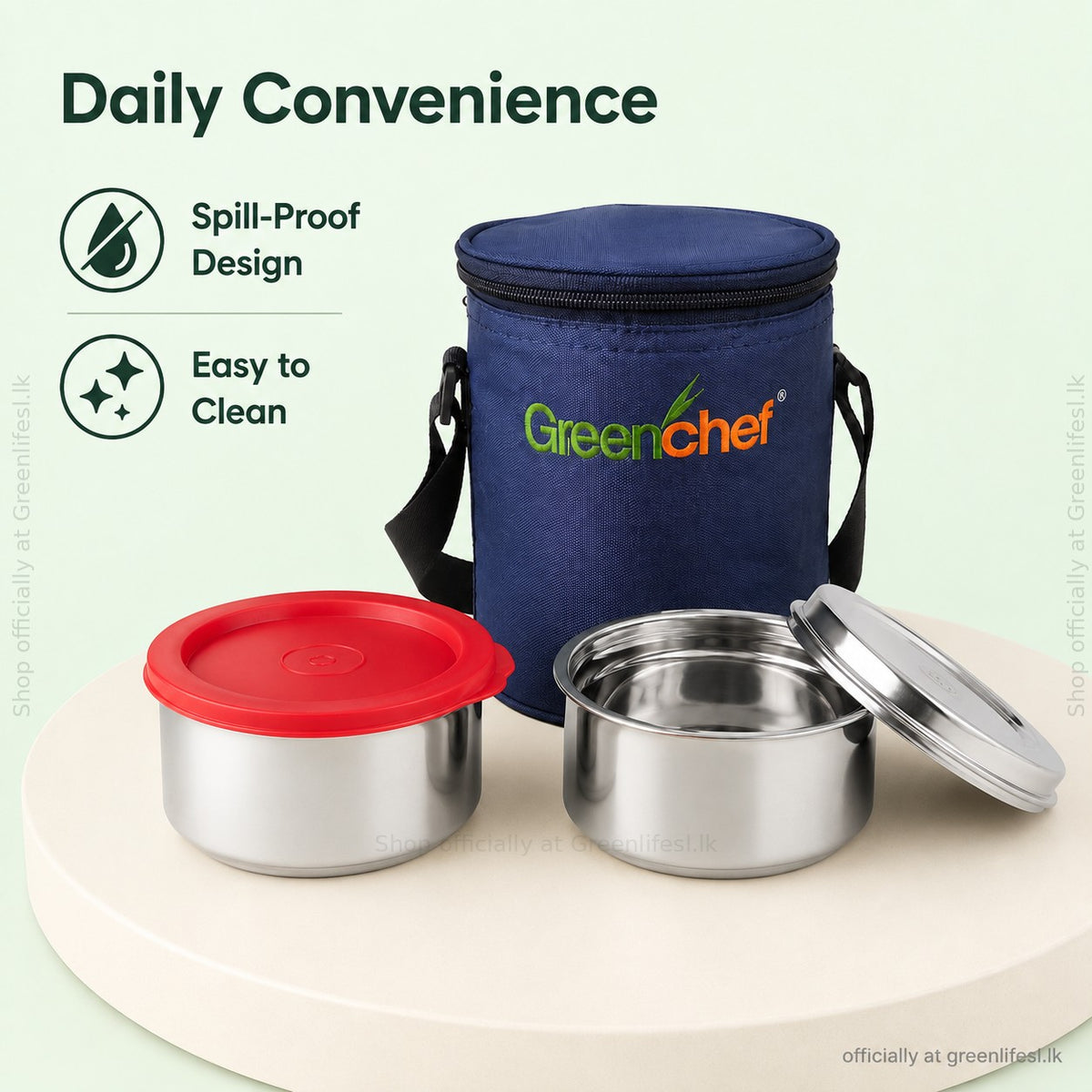 GreenChef Sizzle insulated lunch box for daily convenience: spill-proof design, easy to clean