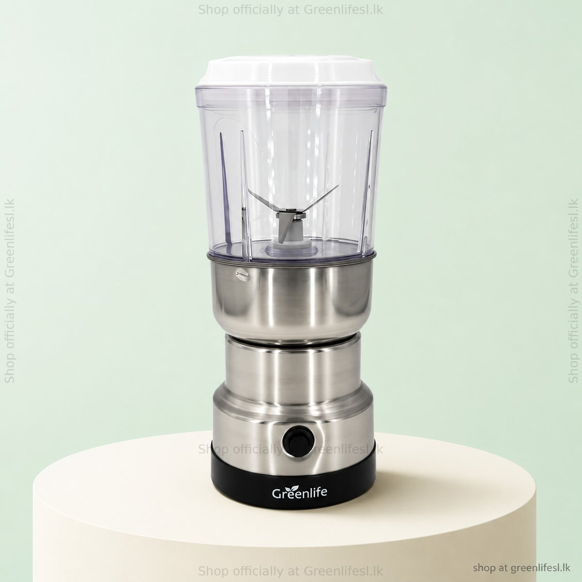 Greenlife 2-in-1 coffee grinder and juice blender 300W fitted with the clear blender jar