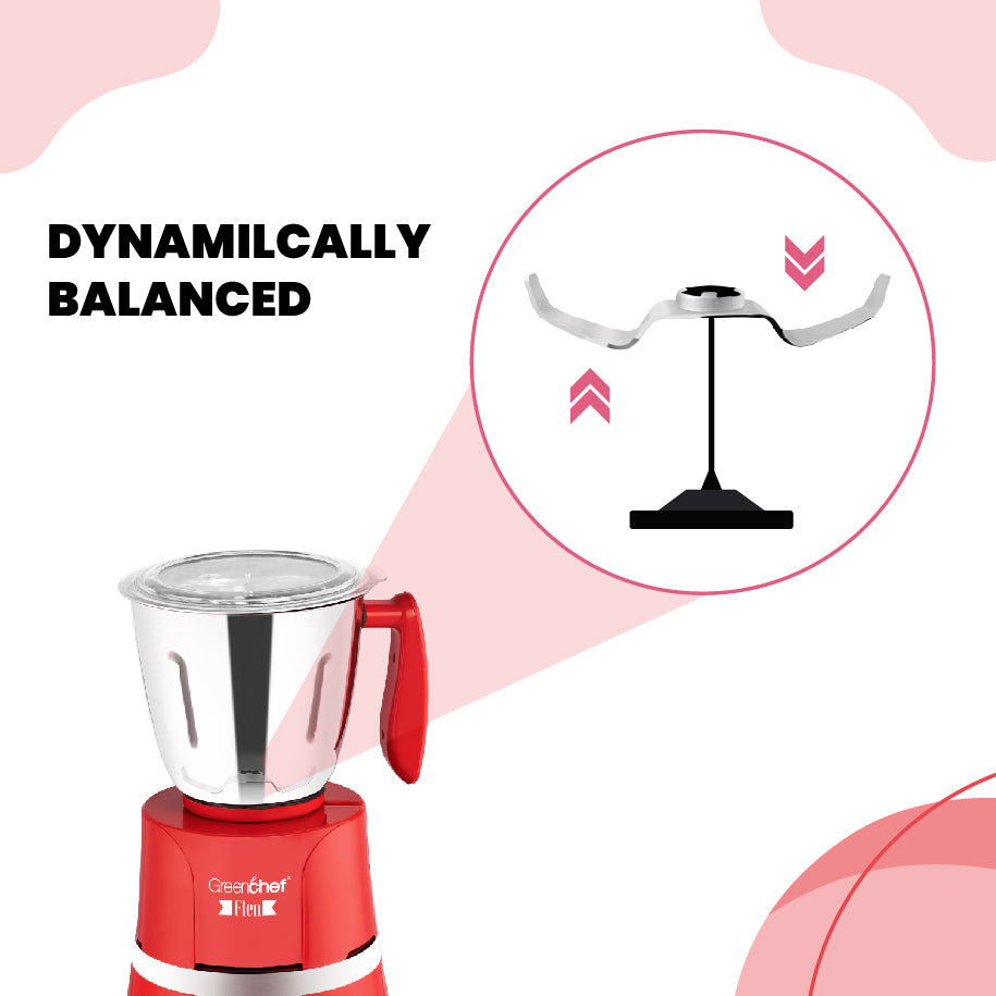 GreenChef Flen Mixer Grinder 1HP with 3 Jars