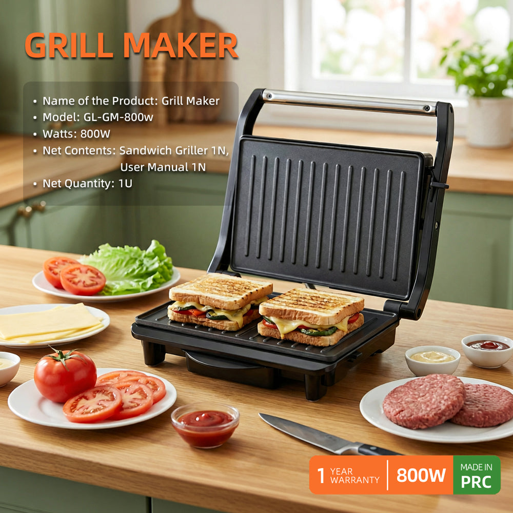 Making grilled chicken sandwiches with the Greenlife 800W electric griller machine.