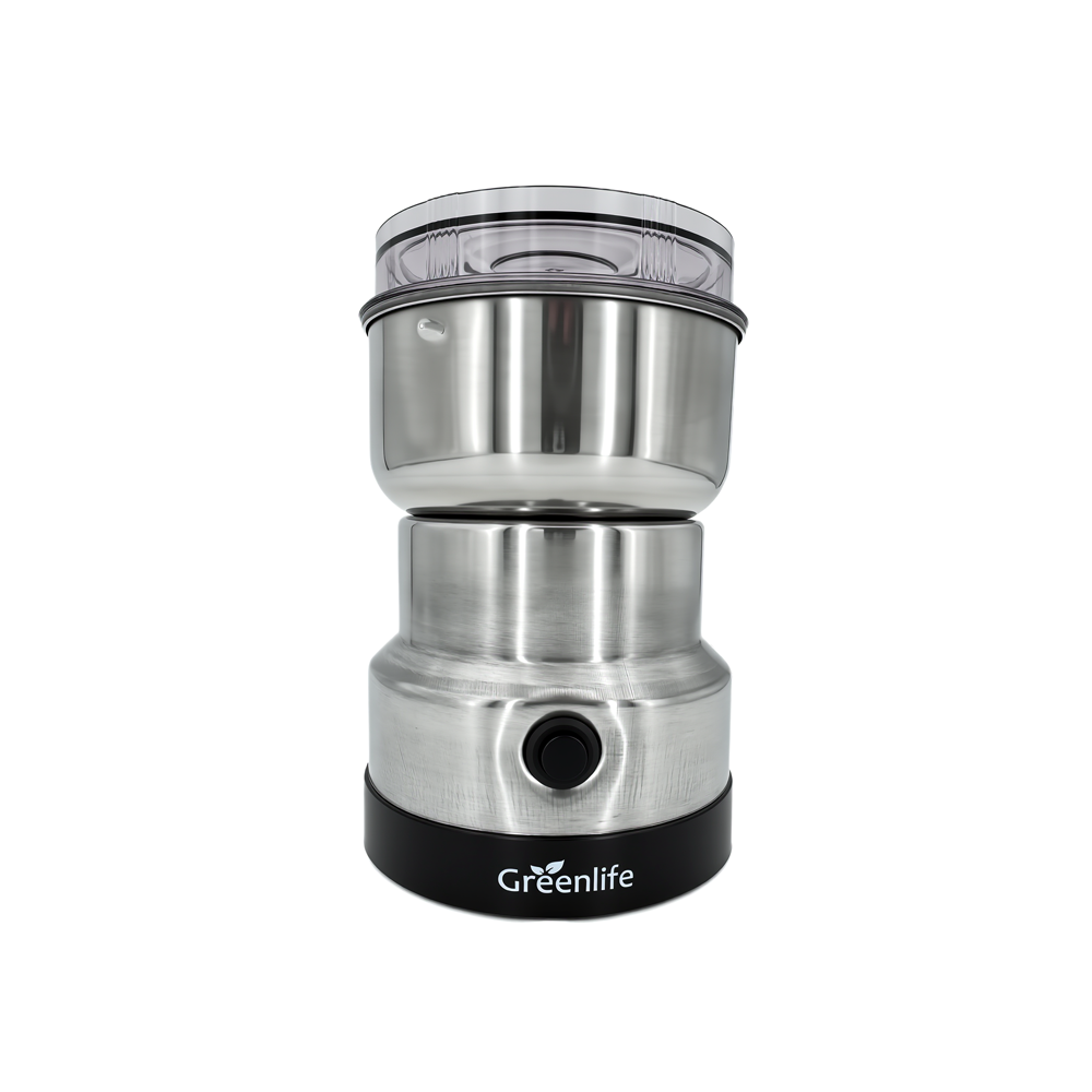 Close-up of durable 4-way stainless steel cutting blades for fine coffee and spice grinding